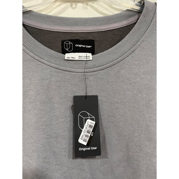 Original Use Men's XS pullover Sweatshirt Multi Grays Colorblock ribbed trim NWT - Picture 2 of 5